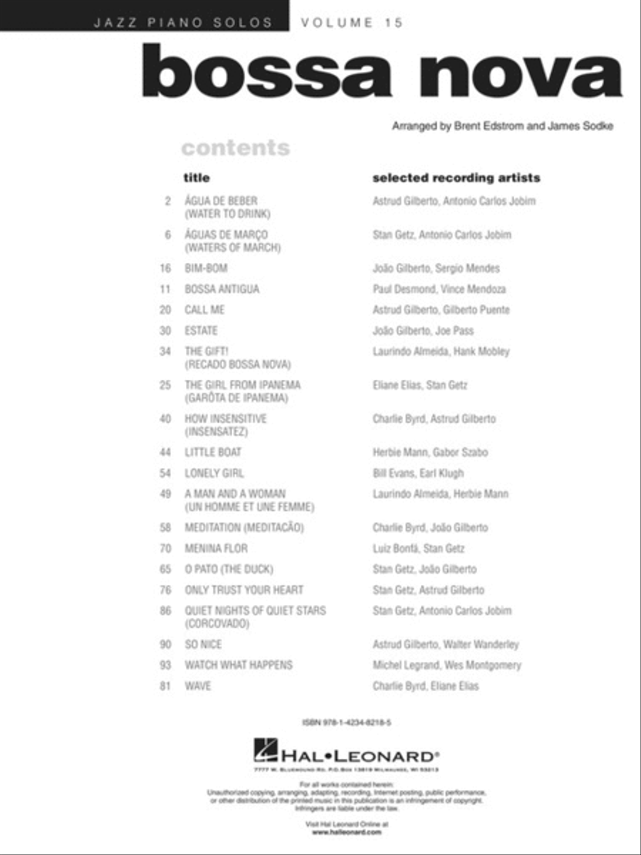 Bossa Nova Piano Solo scores gallery preview page 2
