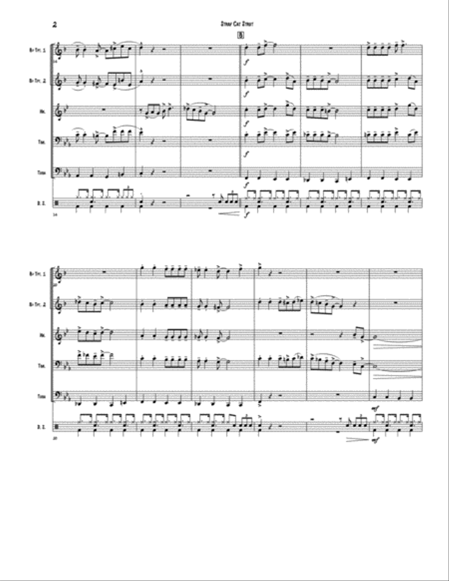 Stray Cat Strut Brass Ensemble scores gallery preview page 2