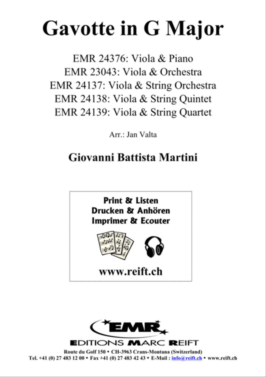 Gavotte in G Major Viola scores gallery preview page 1