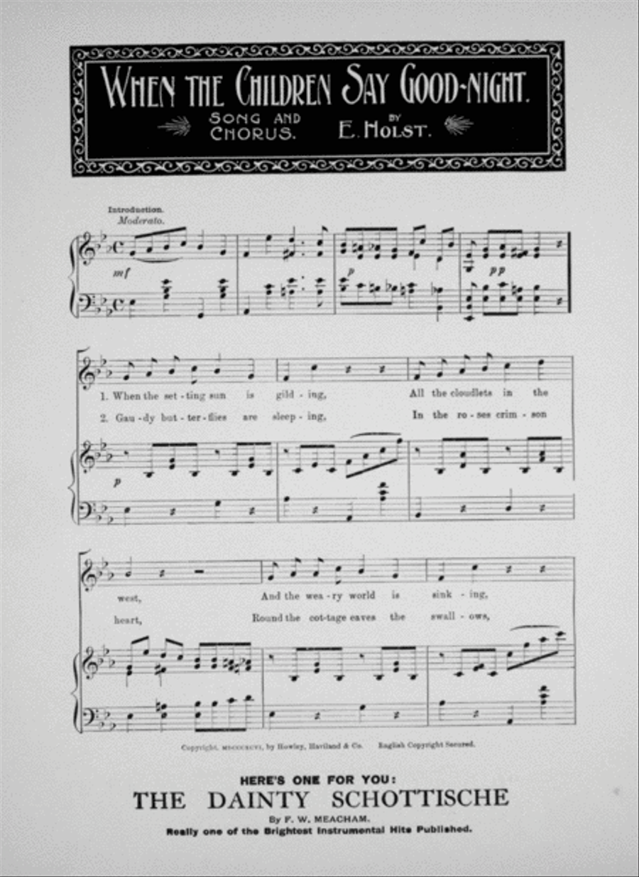 When the Children Say Good-Night. Song and Chorus Choir scores gallery preview page 2