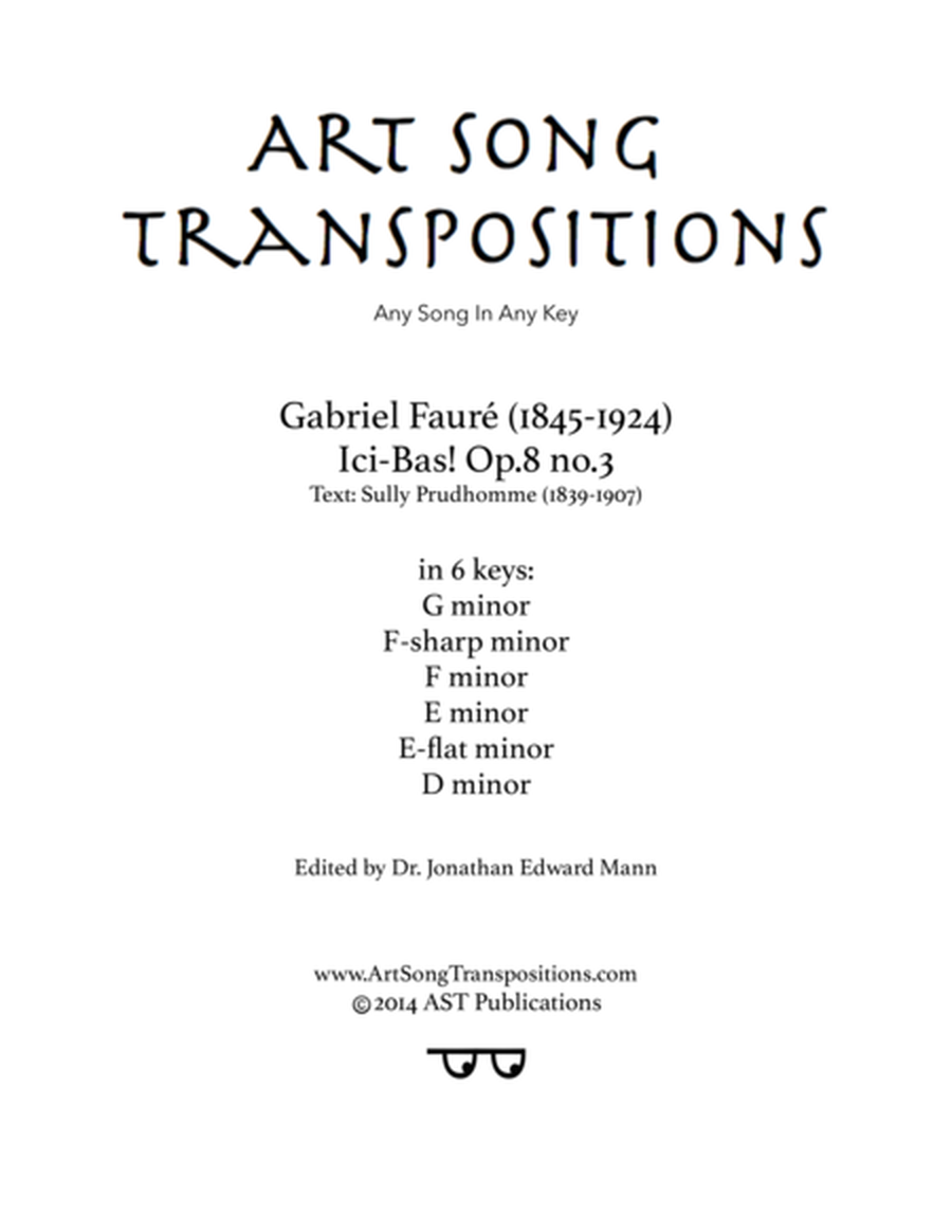 Ici-Bas! Op. 8 no. 3 (in 6 keys)