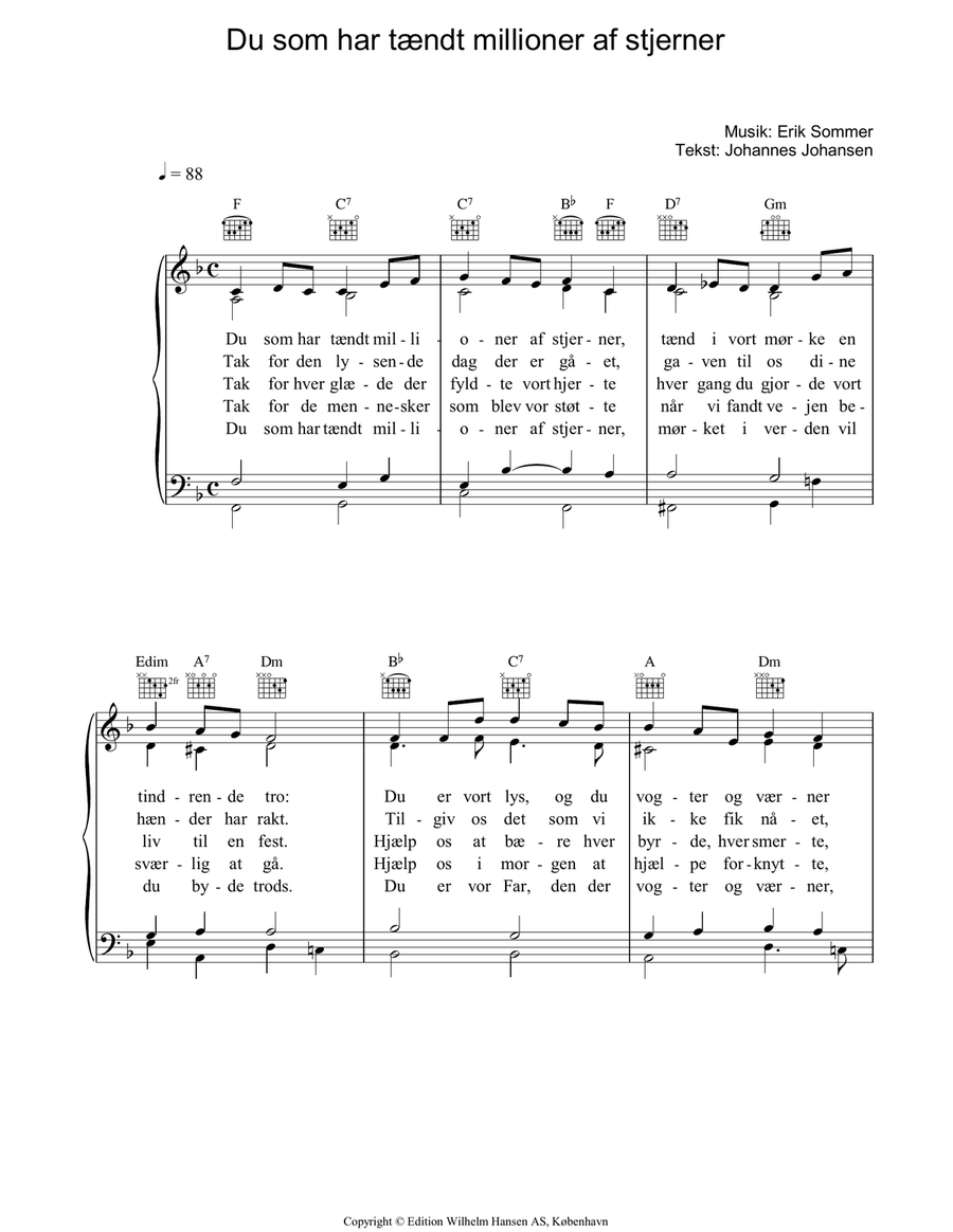 Du Som Har Taendt Millioner Af Stjerner Acoustic Guitar scores gallery preview page 1