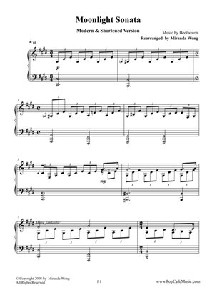 Moonlight Sonata - Easy Piano