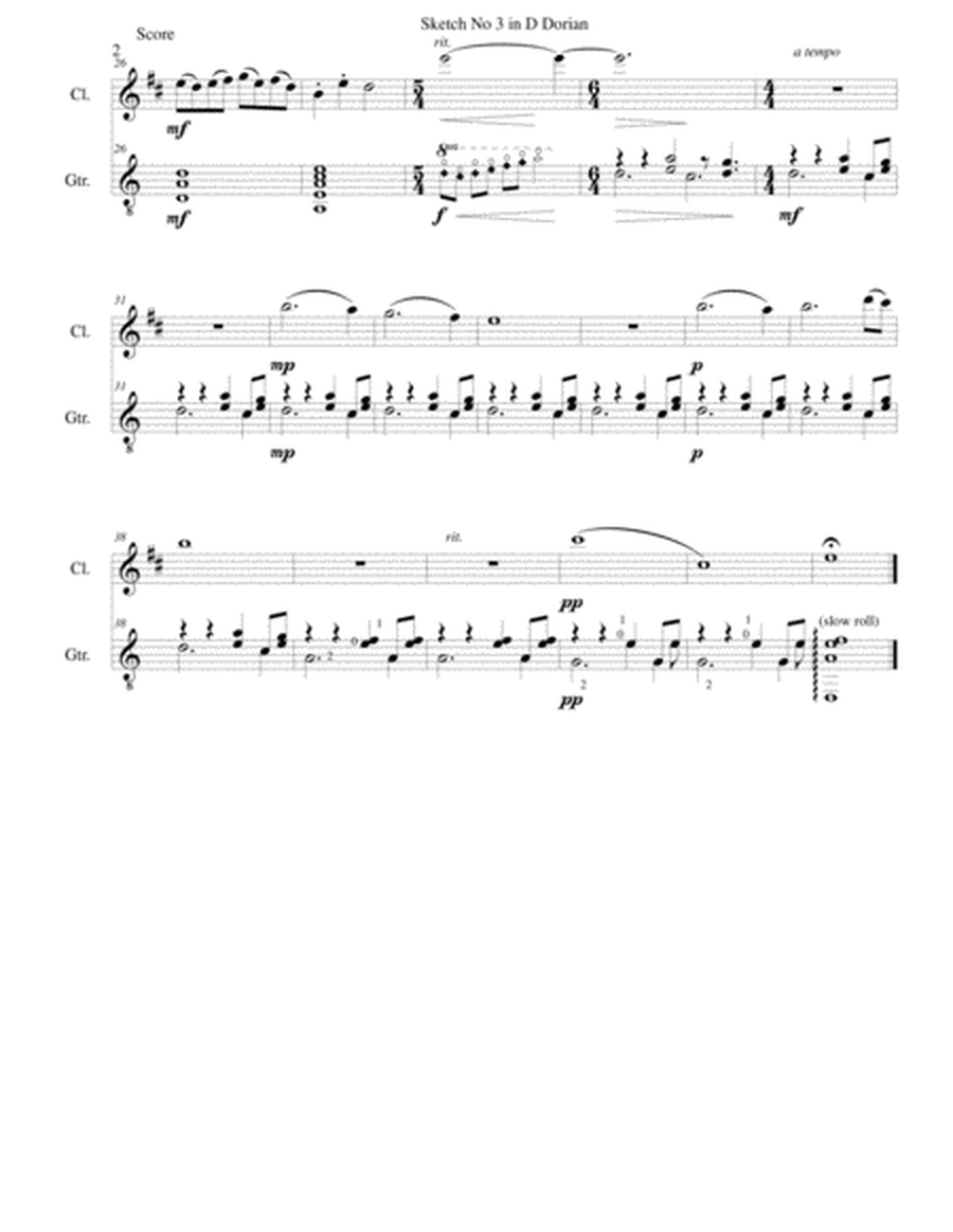 Sketch in D Dorian No 3 for clarinet and guitar image number null