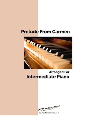 Book cover for Prelude from Carmen arranged for easy/intermediate piano