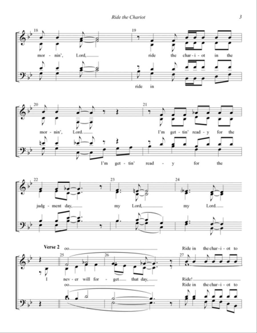 Ride The Chariot (arr. Barbershop Harmony Society) 4-Part scores gallery preview page 3