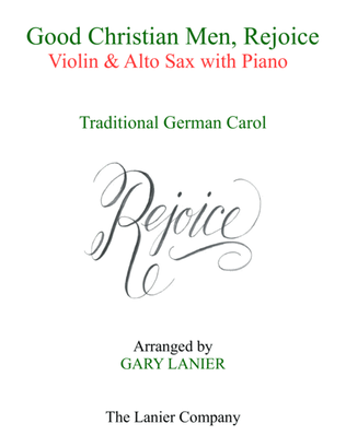 GOOD CHRISTIAN MEN, REJOICE (Violin, Alto Sax with Piano & Score/Parts)