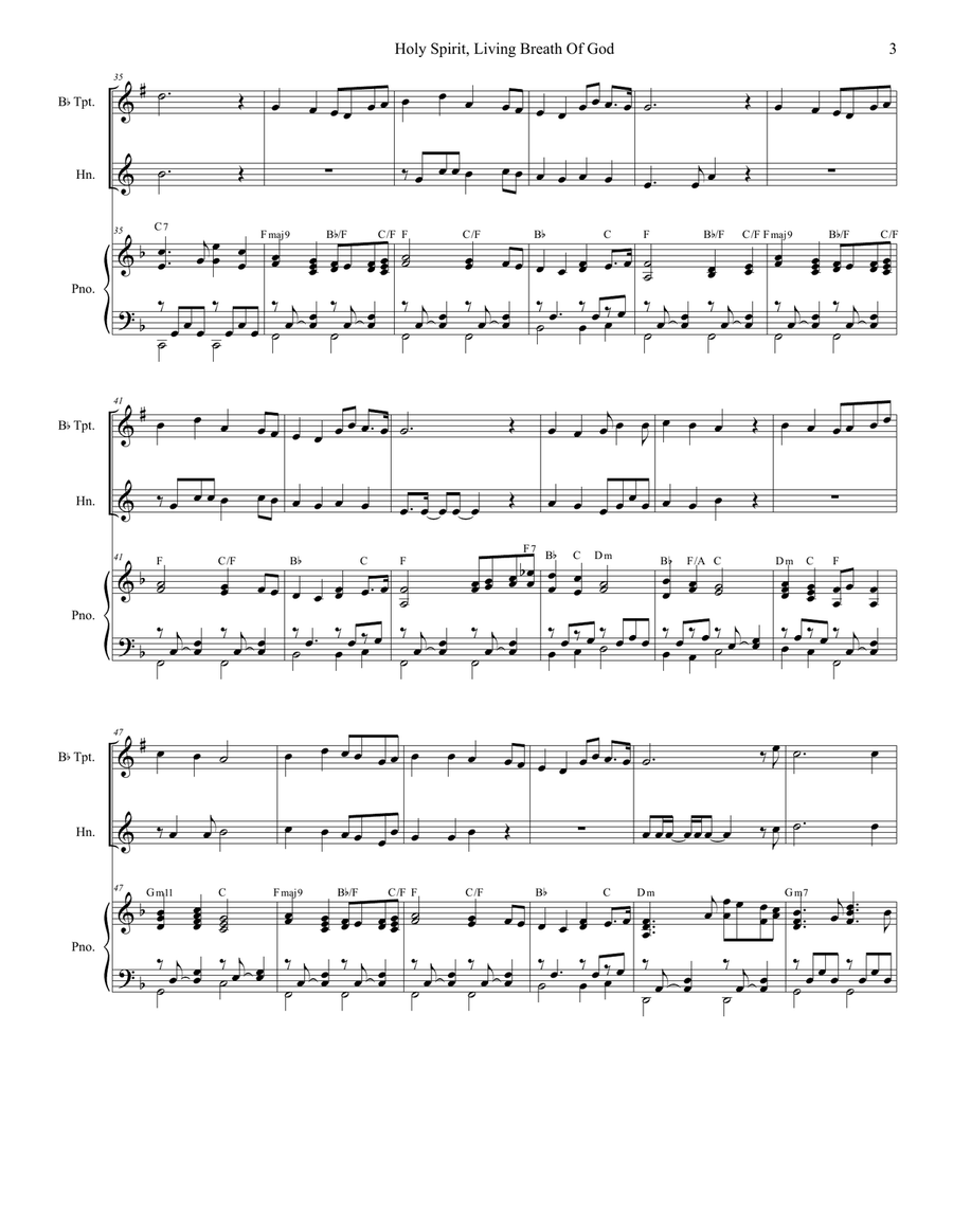 Holy Spirit, Living Breath Of God Brass Duet scores gallery preview page 3