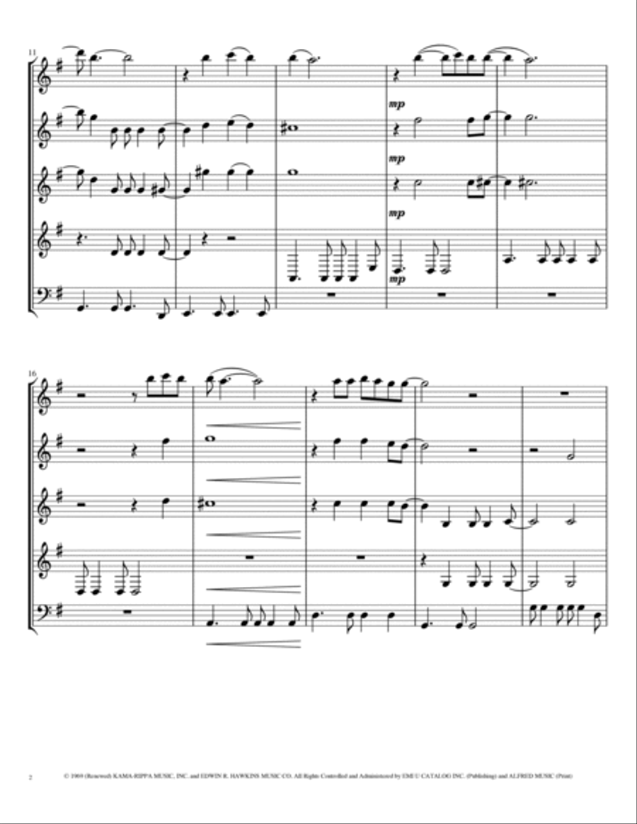 Oh Happy Day Woodwind Quintet scores gallery preview page 2
