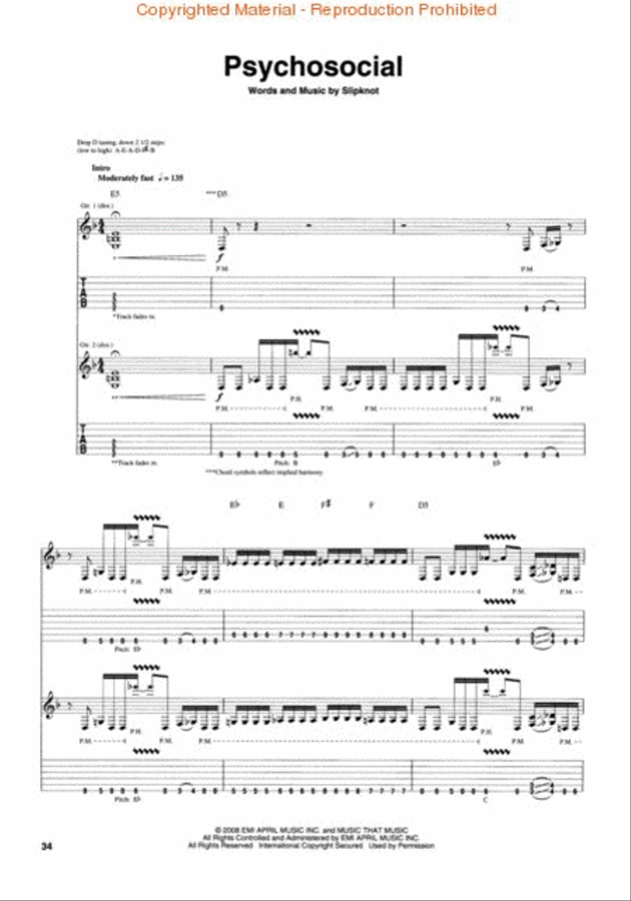 Slipknot – All Hope Is Gone Electric Guitar scores gallery preview page 4