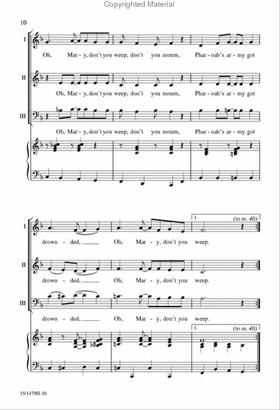 Oh, Mary Don't You Weep 3-Part scores gallery preview page 9