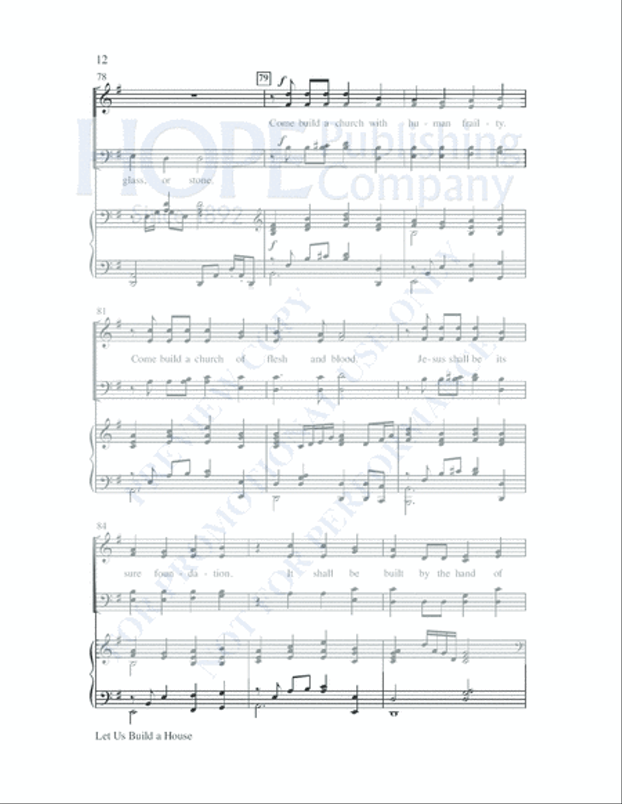 Let Us Build A House (All Are Welcome) 4-Part scores gallery preview page 13