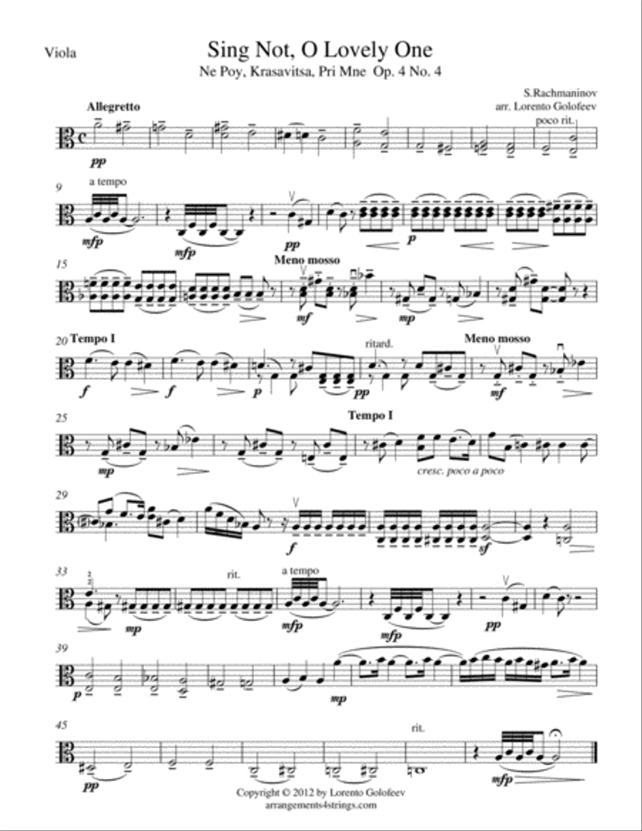 Sing Not To Me, O Lovely One String Quartet scores gallery preview page 5