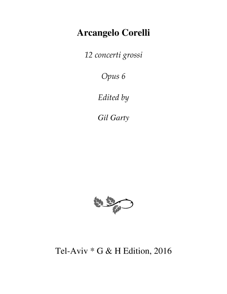 12 concerti grossi, Op.6 (complete set of scores and parts) String Trio scores gallery preview page 1