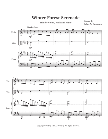 Winter Forest Serenade (Trio for Violin, Viola and Piano) image number null