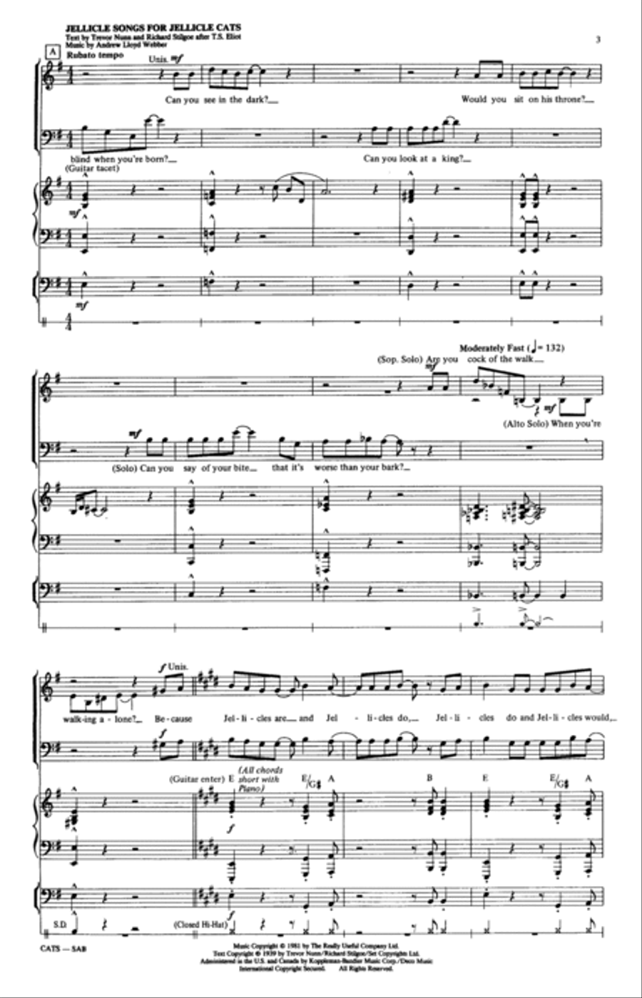 Cats (Medley) (arr. Ed Lojeski) 3-Part scores gallery preview page 2