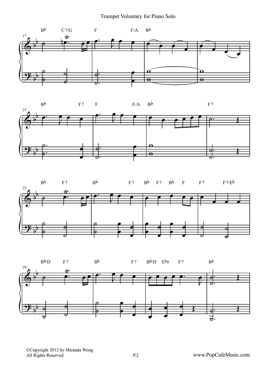 Trumpet Voluntary / The Prince of Denmark's March (Piano) 4-Part scores gallery preview page 2