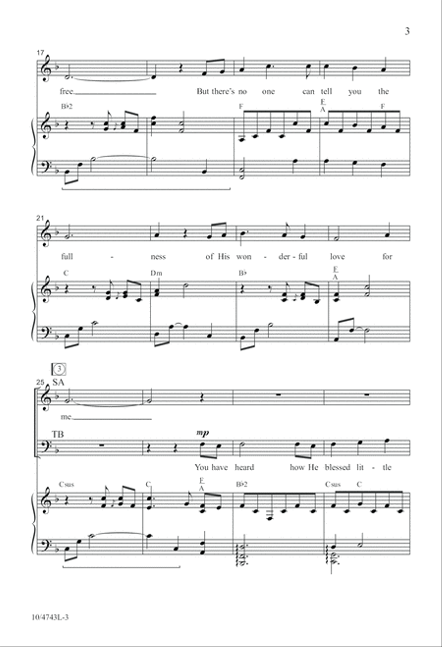 His Love for Me His Love for Me 4-Part scores gallery preview page 3