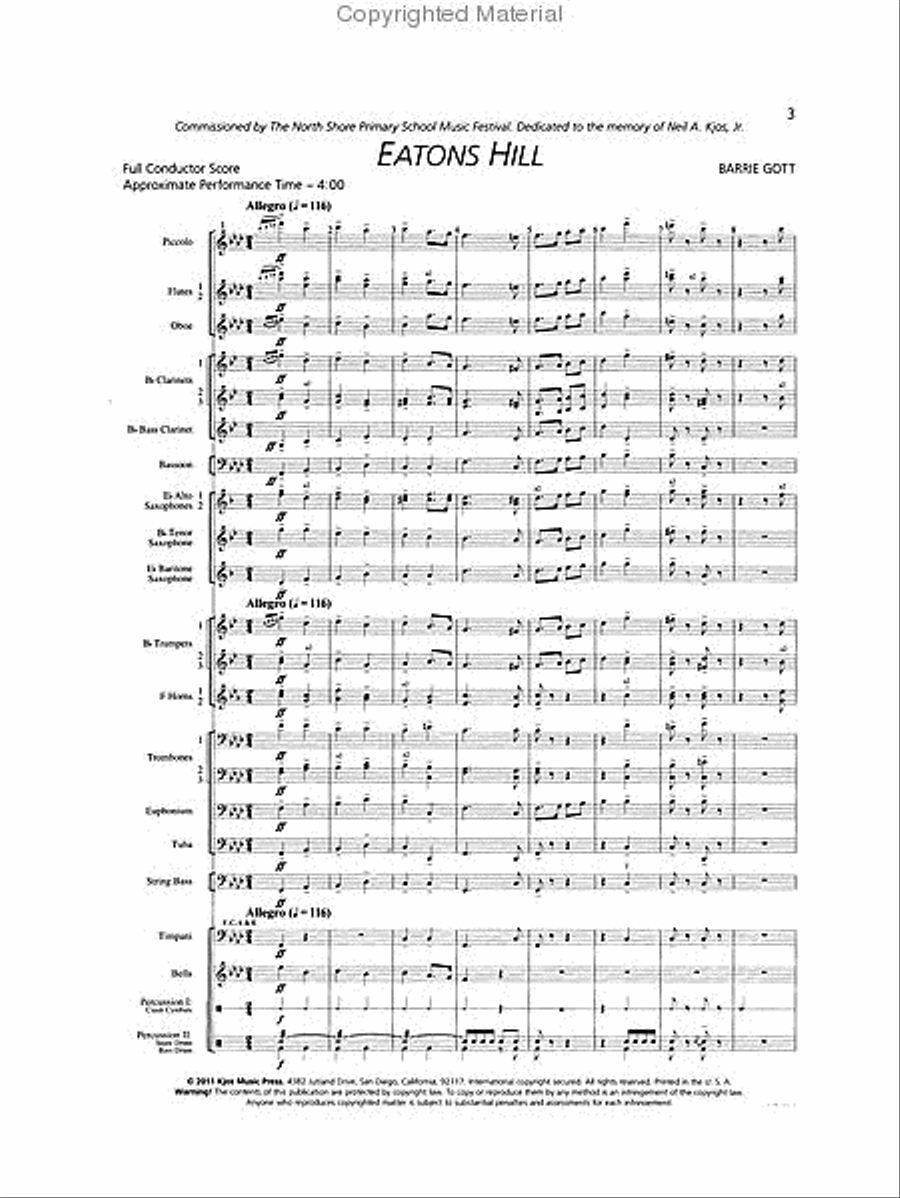 Eatons Hill Concert Band scores gallery preview page 2