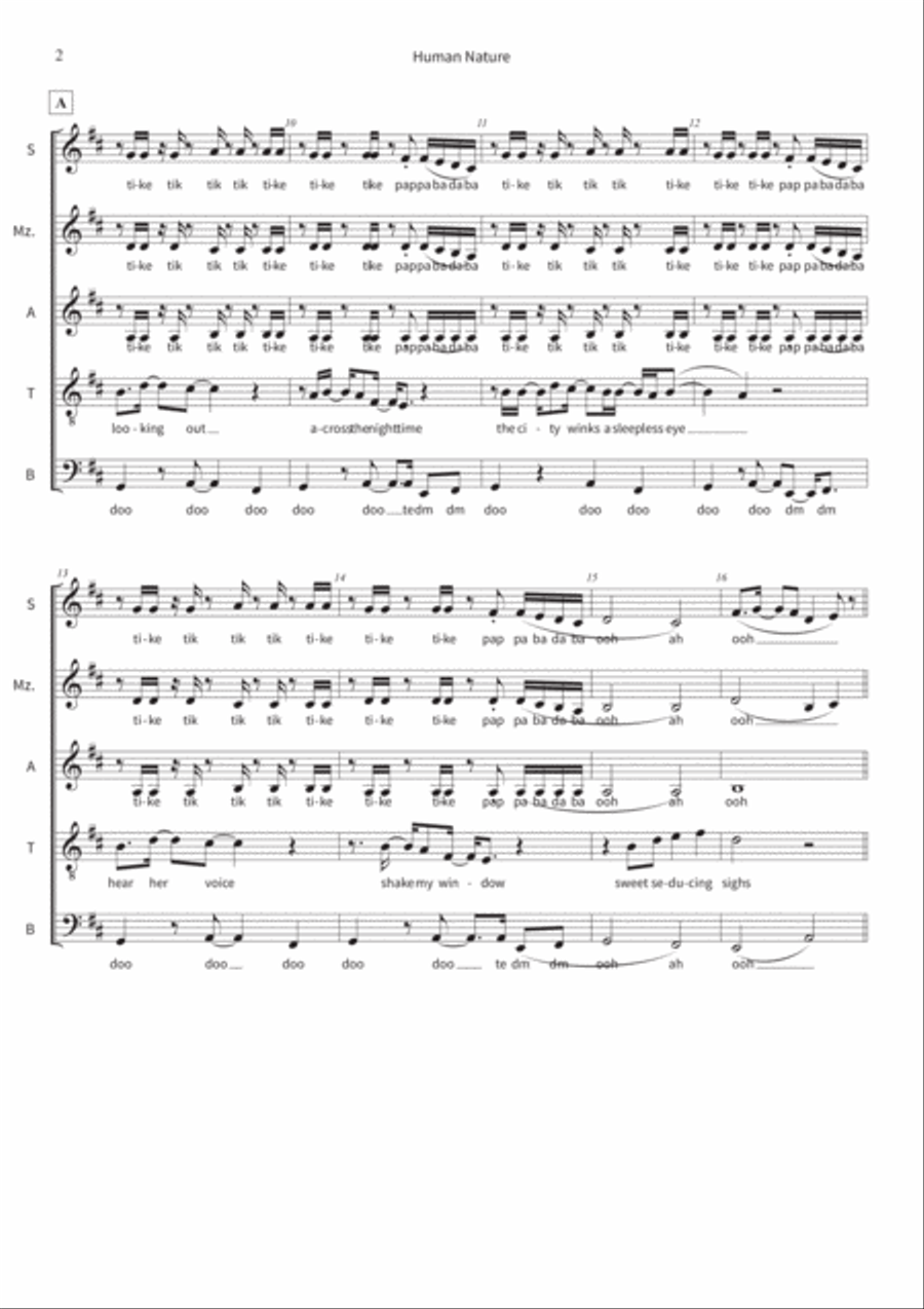 Human Nature A Cappella scores gallery preview page 2