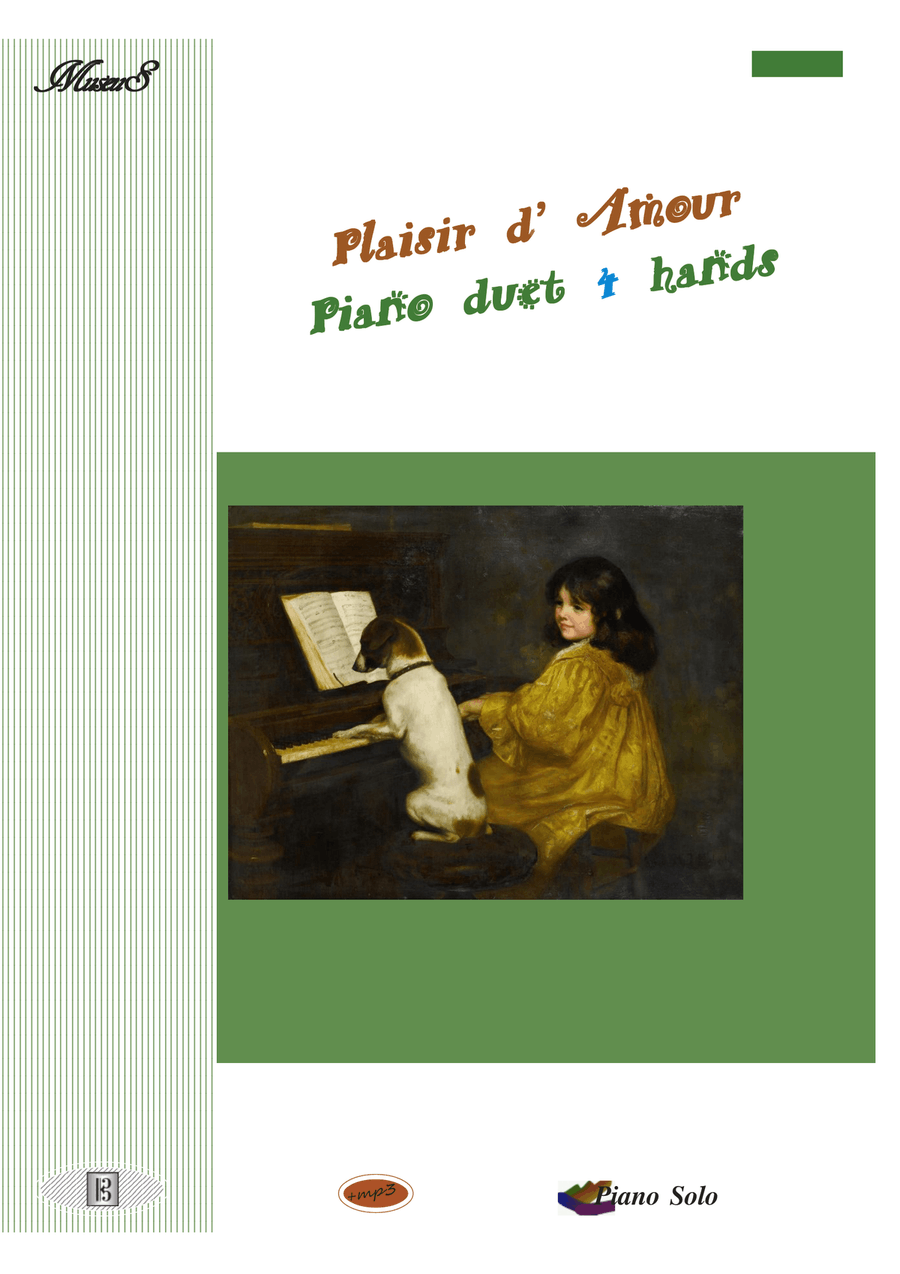 Plaisir d'amour love song easy piano duet 4 hands Easy Piano scores gallery preview page 1