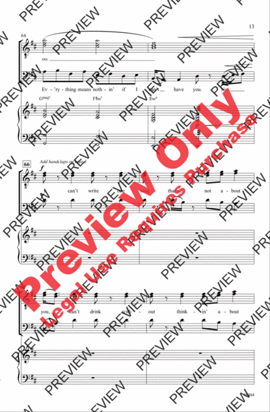 If I Can't Have You Men's Choir scores gallery preview page 13