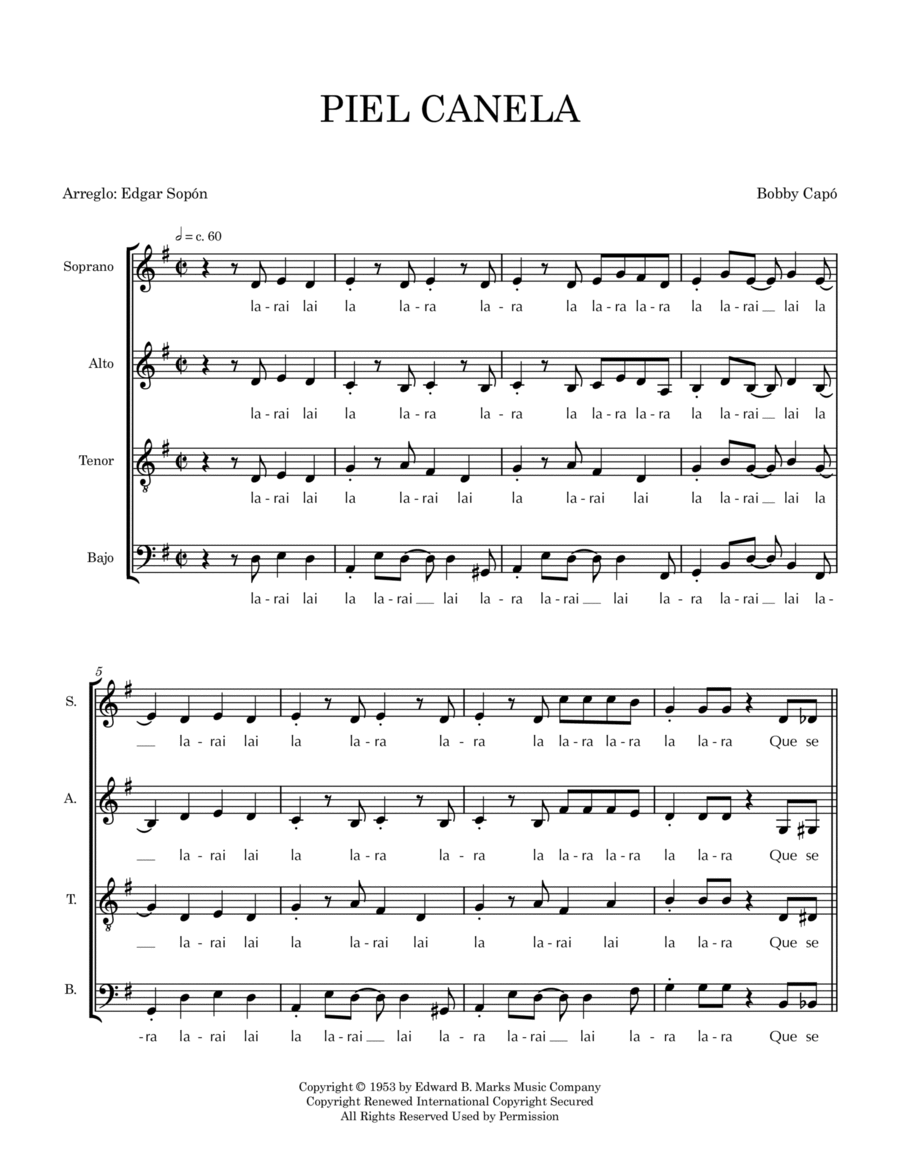 Piel Canela 4-Part scores gallery preview page 1