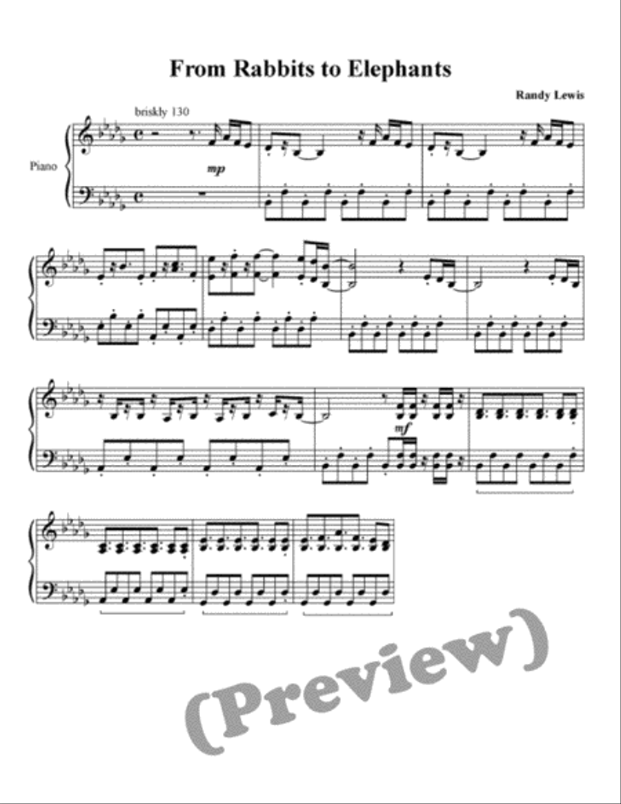 From Rabbits to Elephants Piano Solo scores gallery preview page 1