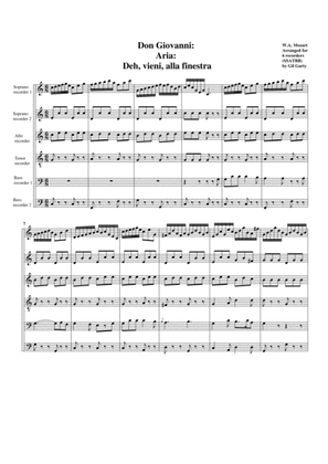 Serenade from "Don Giovanni" (arrangement for 6 recorders)