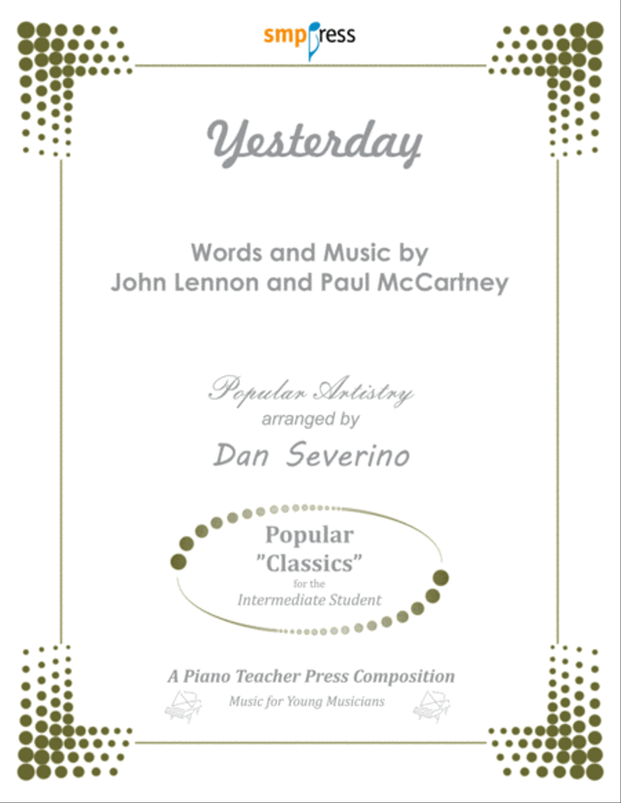 Yesterday Easy Piano scores gallery preview page 1