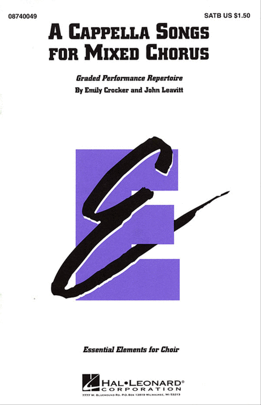 A Cappella Songs for Mixed Chorus 4-Part scores gallery preview page 1