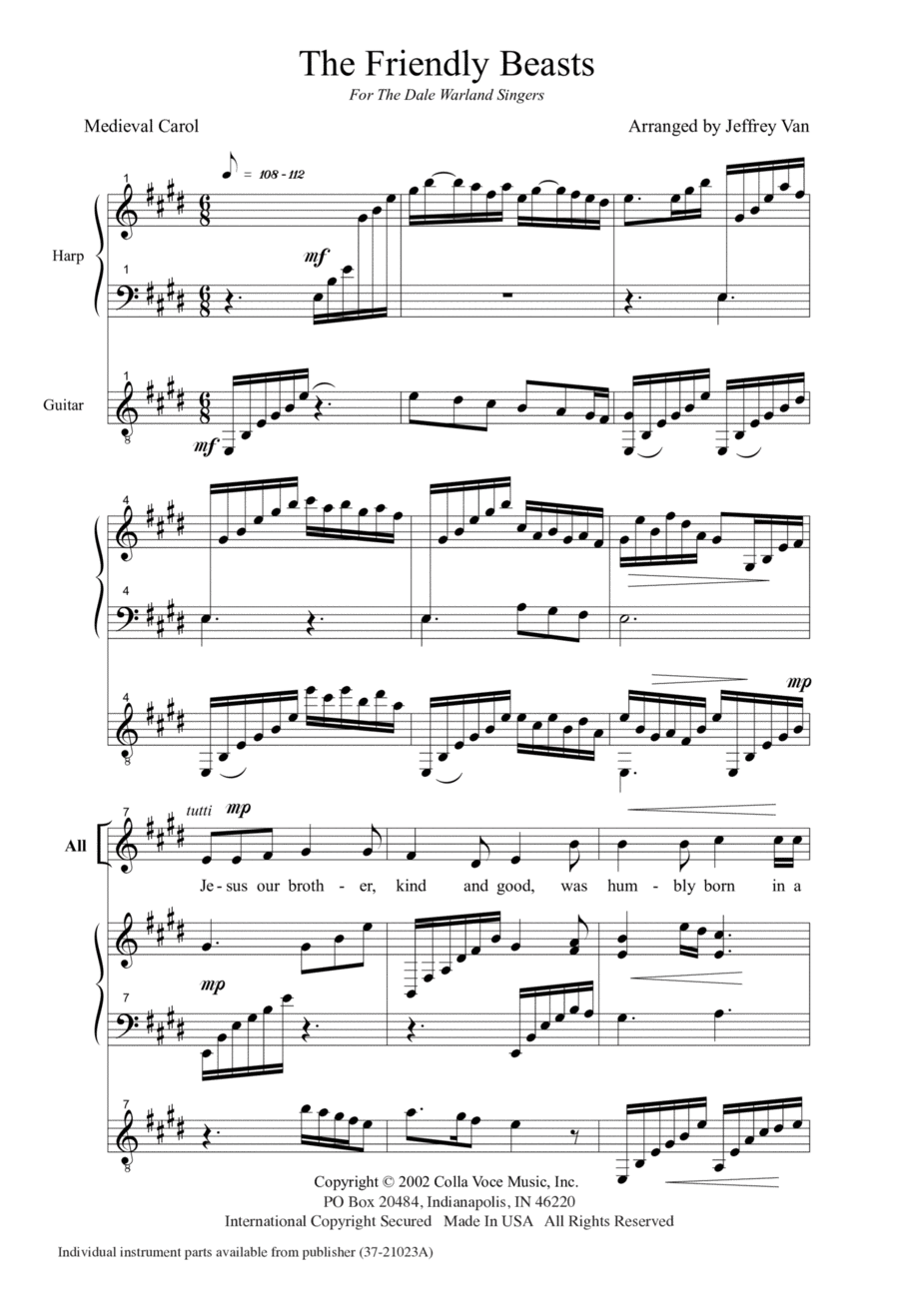 Friendly Beasts Friendly Beasts 4-Part scores gallery preview page 1