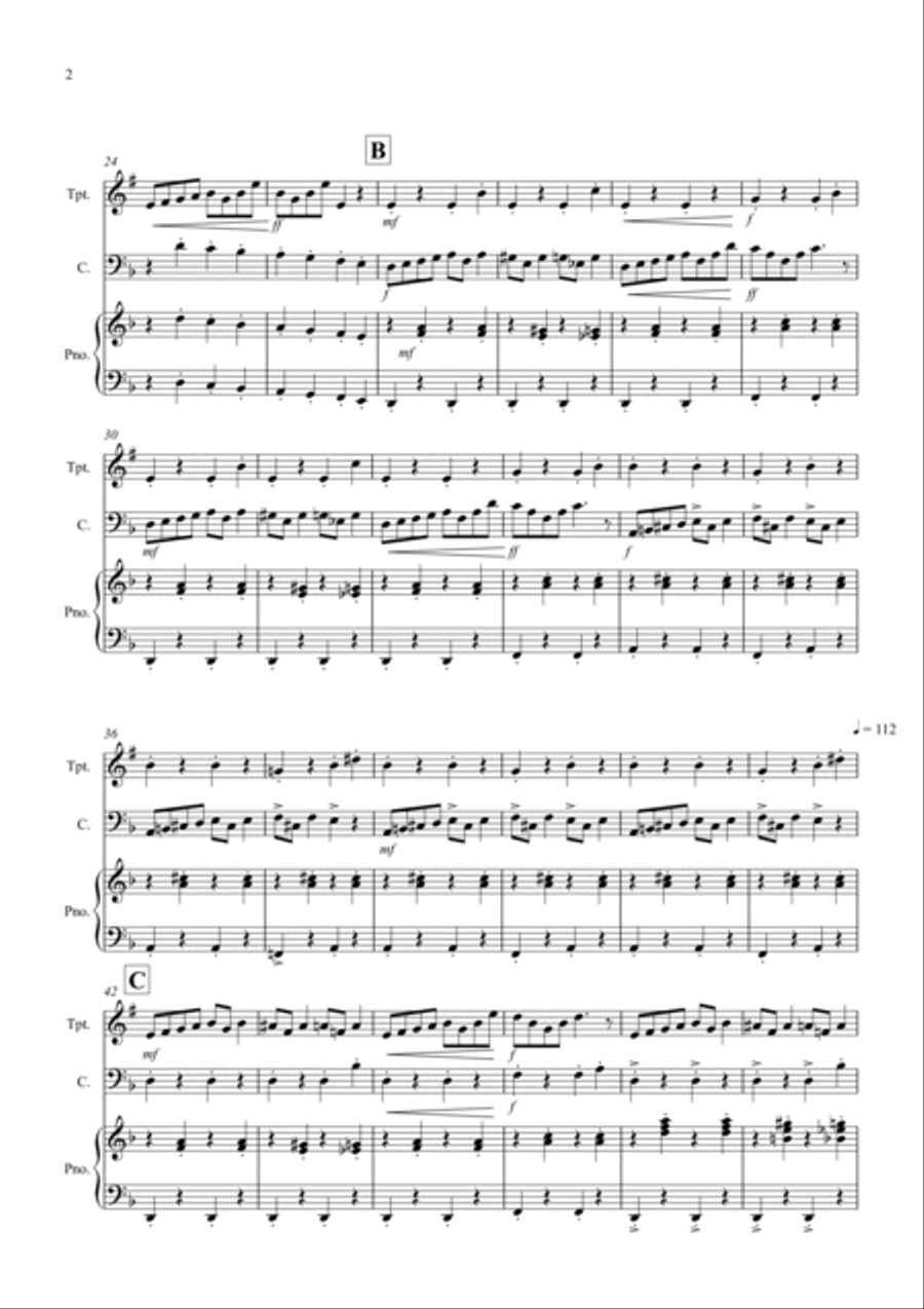 In the Hall of the Mountain King for Trumpet and Cello Duet Trumpet Duet scores gallery preview page 2