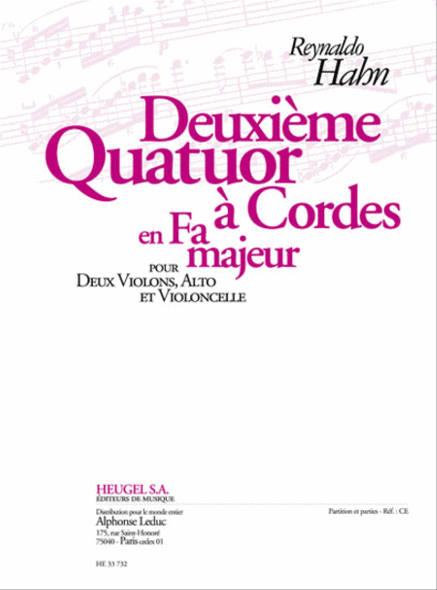 Quatuor A Cordes N 2 En Fa Majeur (25') Pour 2 Violons, Alto Et Violoncelle (pa