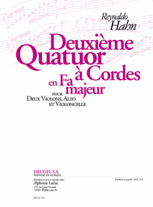 Book cover for Quatuor A Cordes N 2 En Fa Majeur (25') Pour 2 Violons, Alto Et Violoncelle (pa