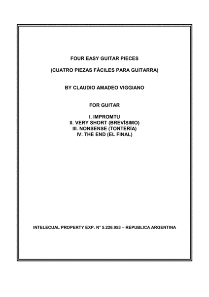 FOUR EASY GUITAR PIECES (CUATRO PIEZAS FACILES PARA GUITARRA) image number null