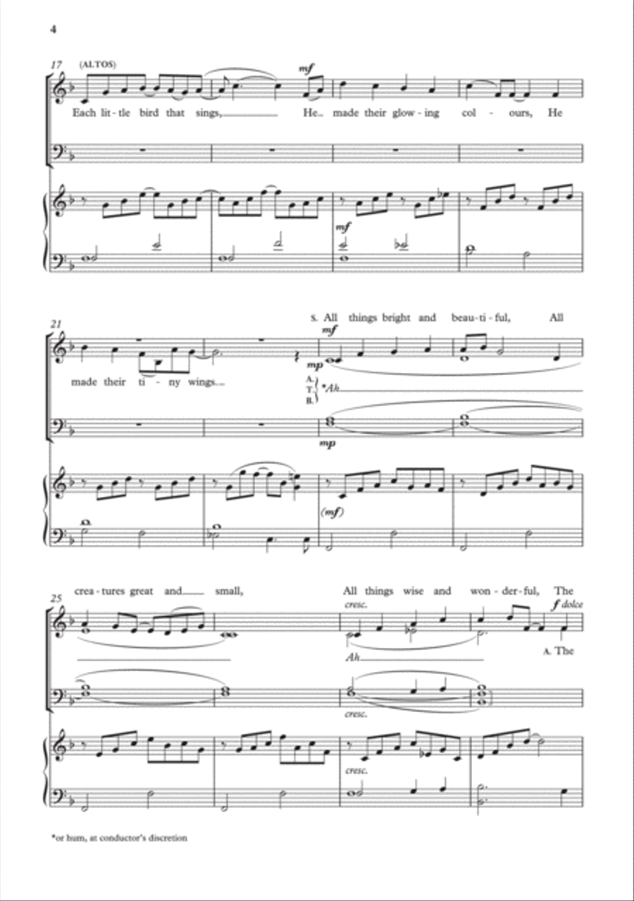 All things bright and beautiful 4-Part scores gallery preview page 4