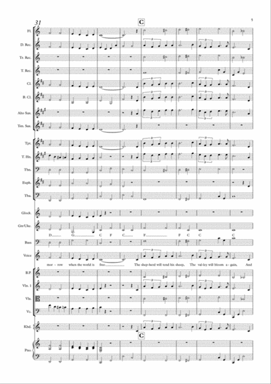 (there'll Be Bluebirds Over) The White Cliffs Of Dover Large Ensemble scores gallery preview page 5