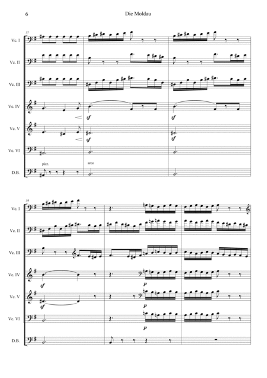 Die Moldau Die Moldau Small Ensemble scores gallery preview page 6