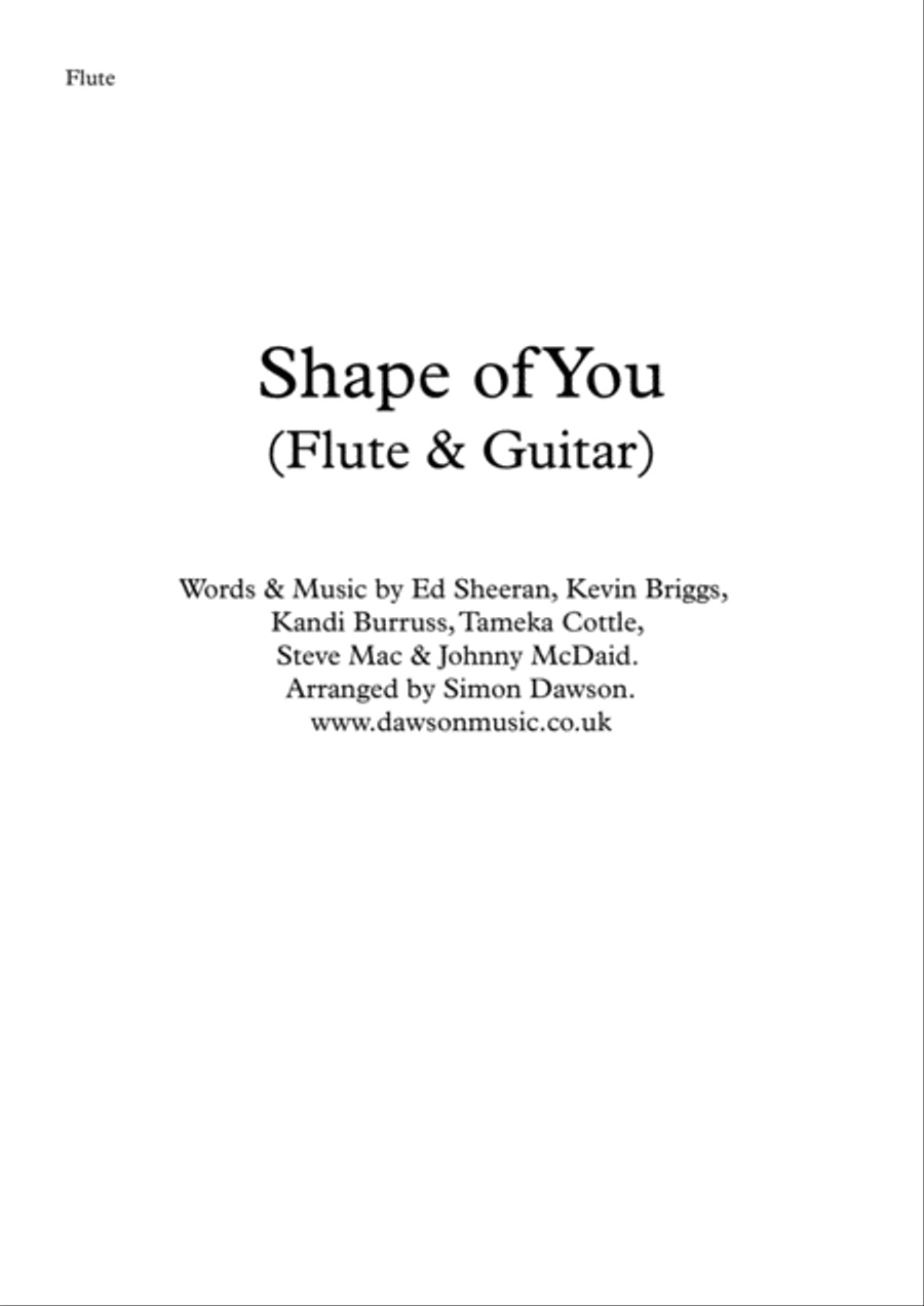 Shape Of You Flute Solo scores gallery preview page 1