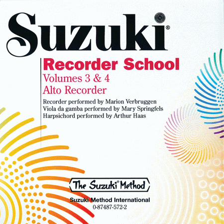 Suzuki Recorder School (Alto Recorder) CD, Volume 3 and 4