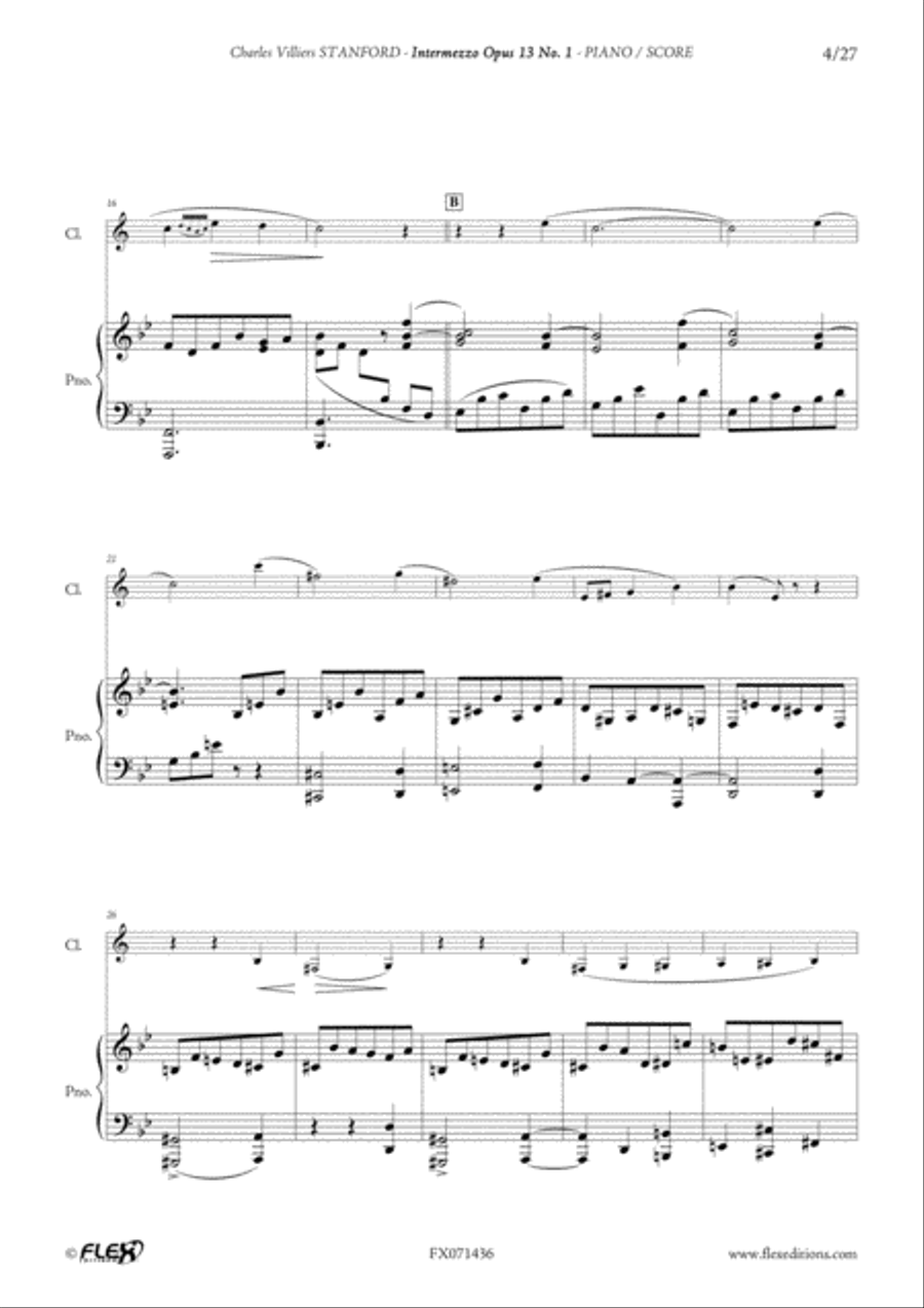 3 Intermezzi Opus 13 B-Flat Clarinet scores gallery preview page 4