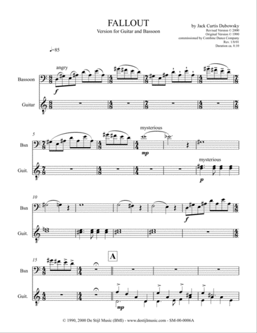 Fallout (Gtr/Bsn) Bassoon scores gallery preview page 3