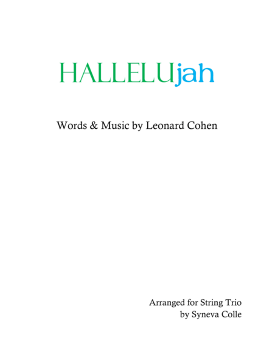 Hallelujah String Trio scores gallery preview page 1