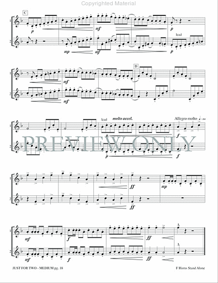 Just for Two Medium (stand alone version) Brass Duet scores gallery preview page 20