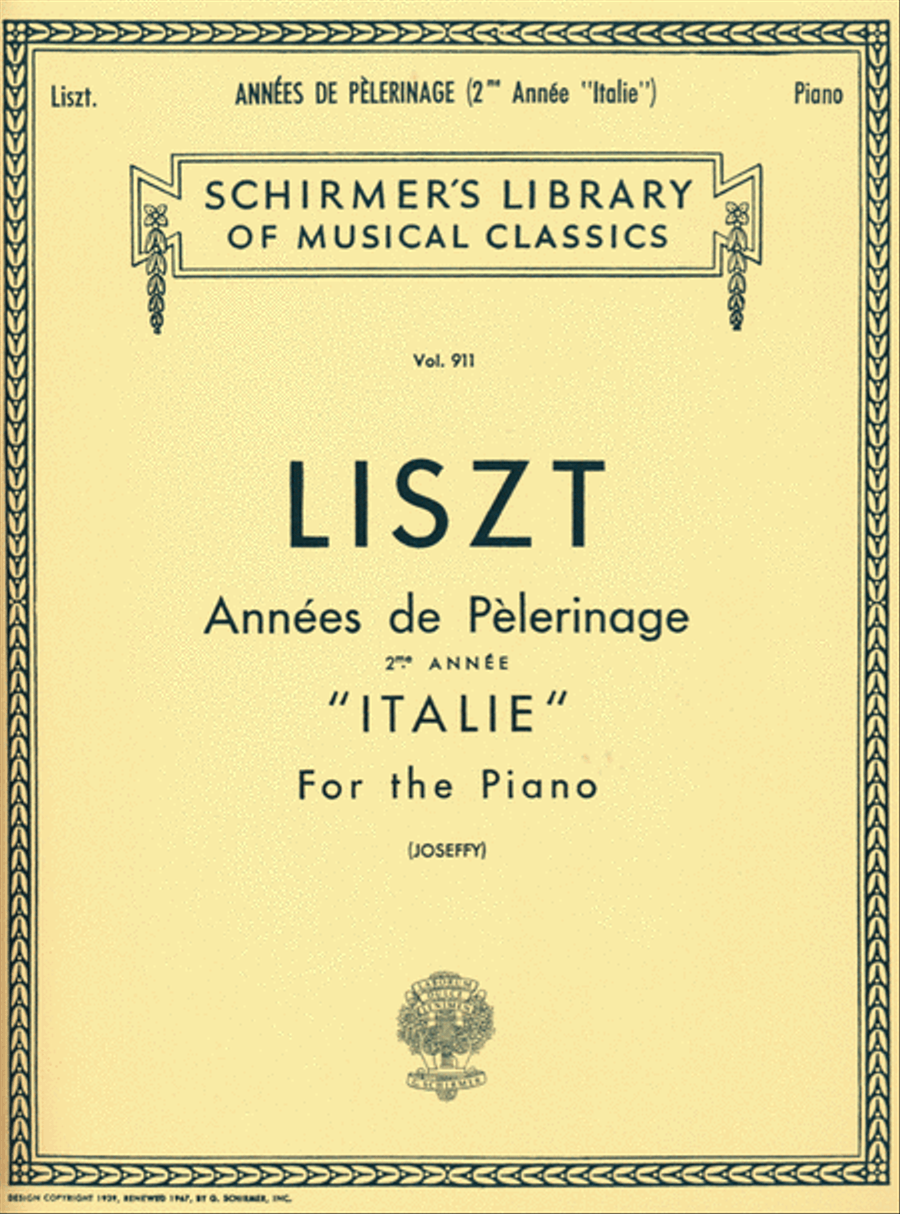 Annees de Pelerinage - "Italie" Suite