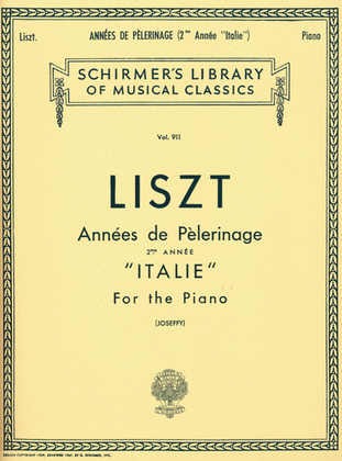 Book cover for Annees de Pelerinage - "Italie" Suite