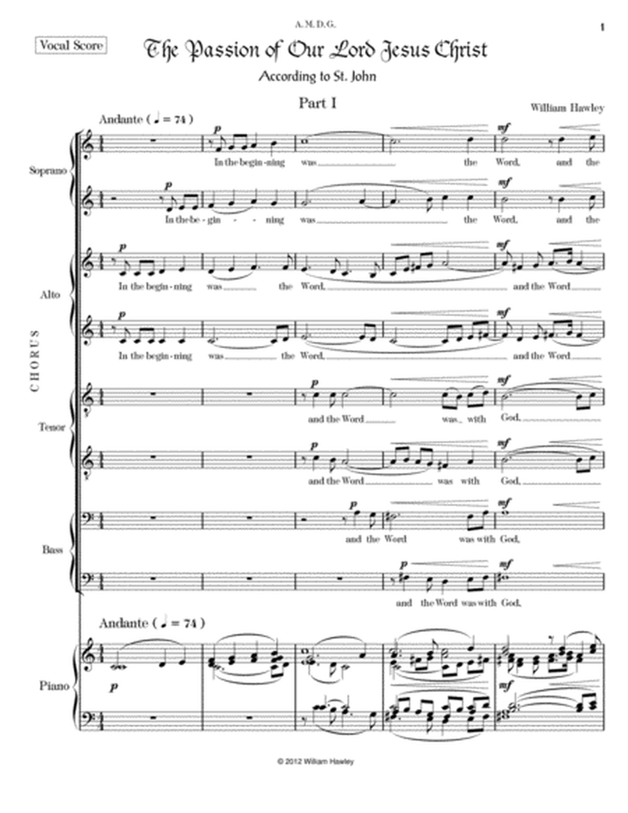 St. John Passion (Vocal Score) image number null
