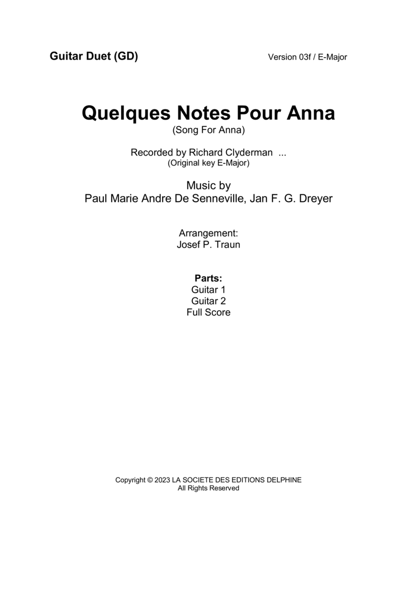 Quelques Notes Pour Anna image number null