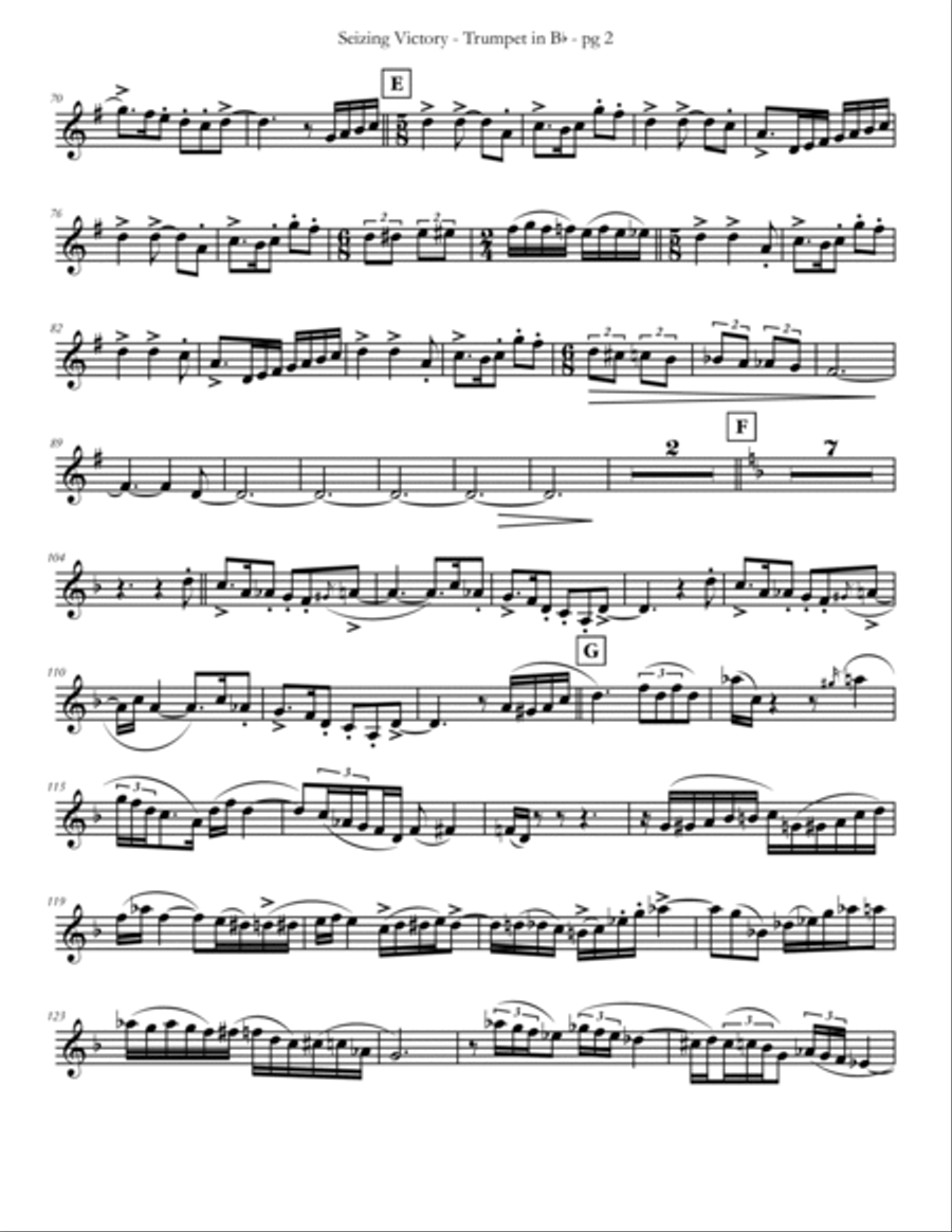 Seizing Victory Trumpet Sonata B-Flat Trumpet scores gallery preview page 3